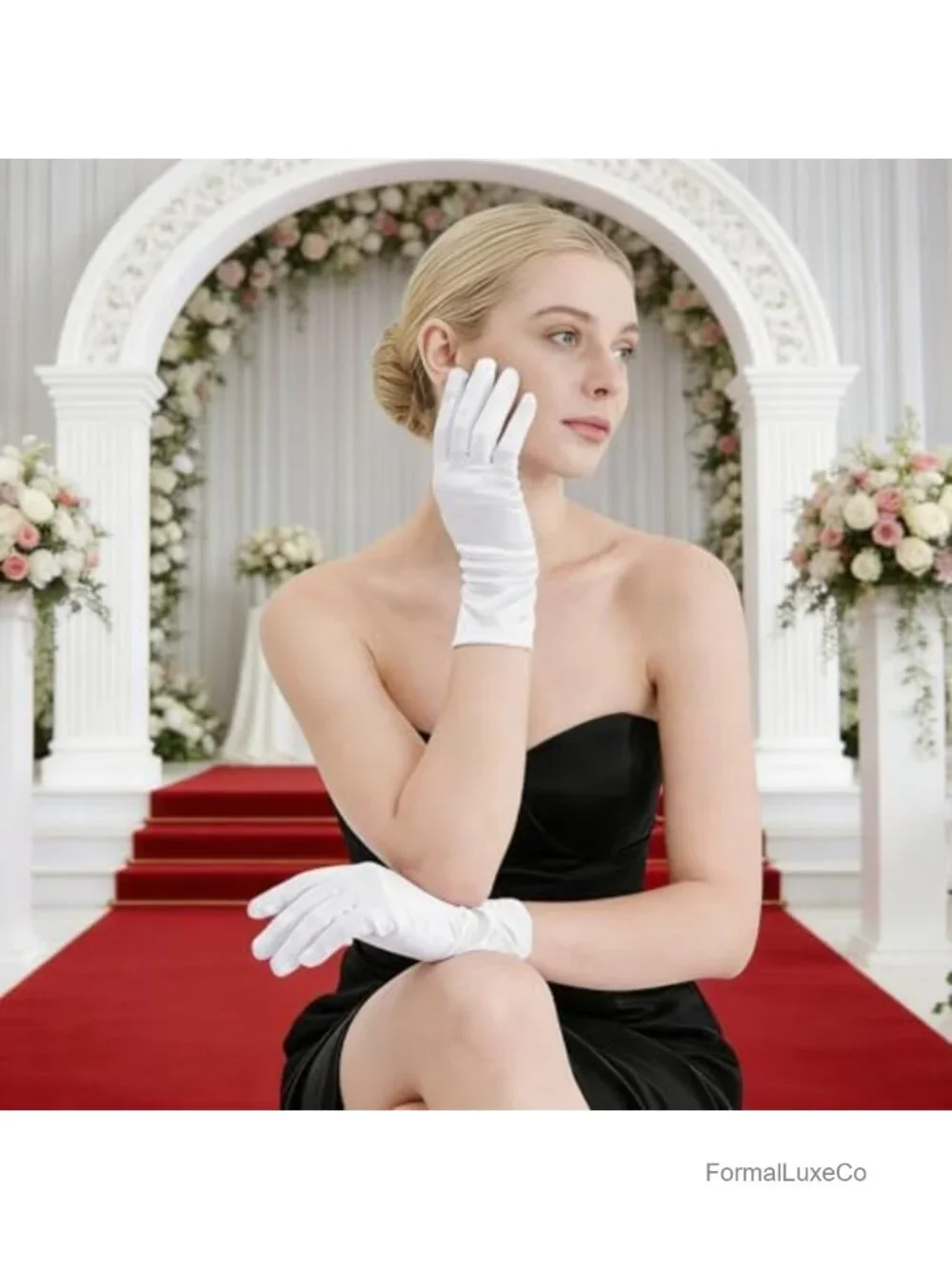 Short Satin Gloves for Women Wedding 1920s Party Costume Accessory